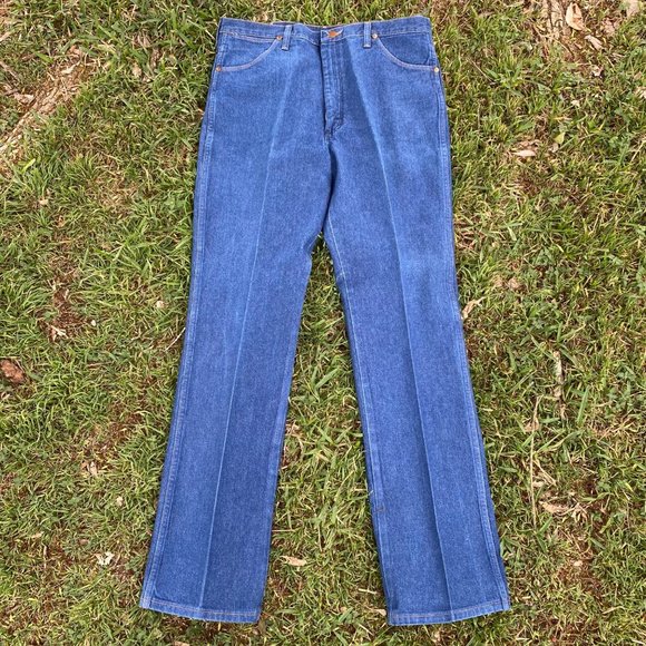 Wrangler Other - Vintage Wrangler Men's Cowboy Cut Jeans Starched High Rise Pockets Blue 38x34